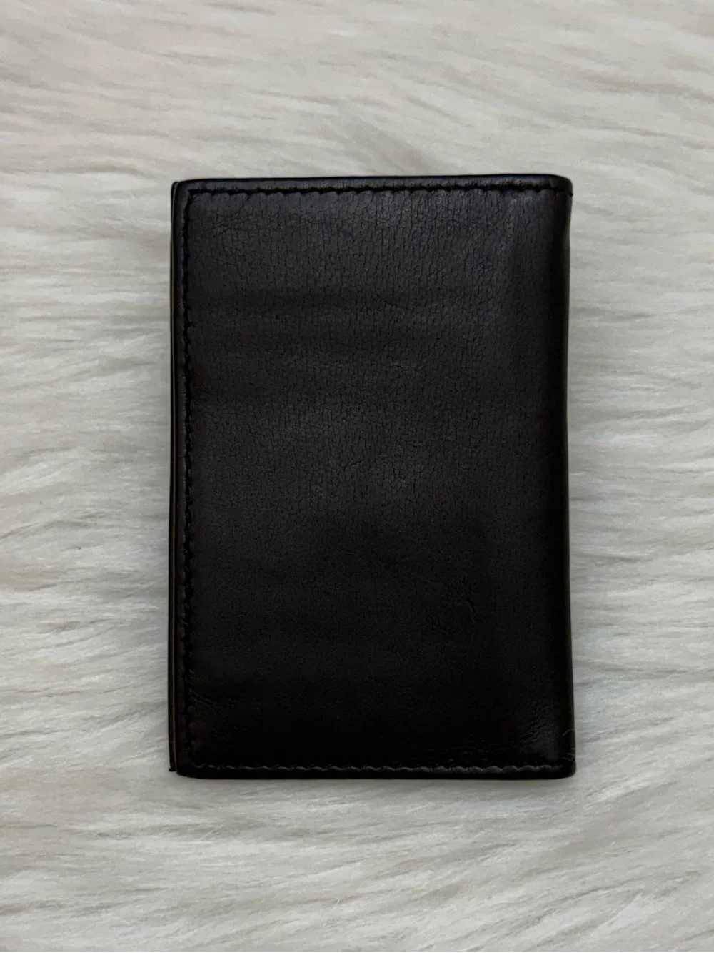 LUCCHESE - BLACK SOFT CALFSKIN LEATHER BIFOLD CARDHOLDER WALLET
